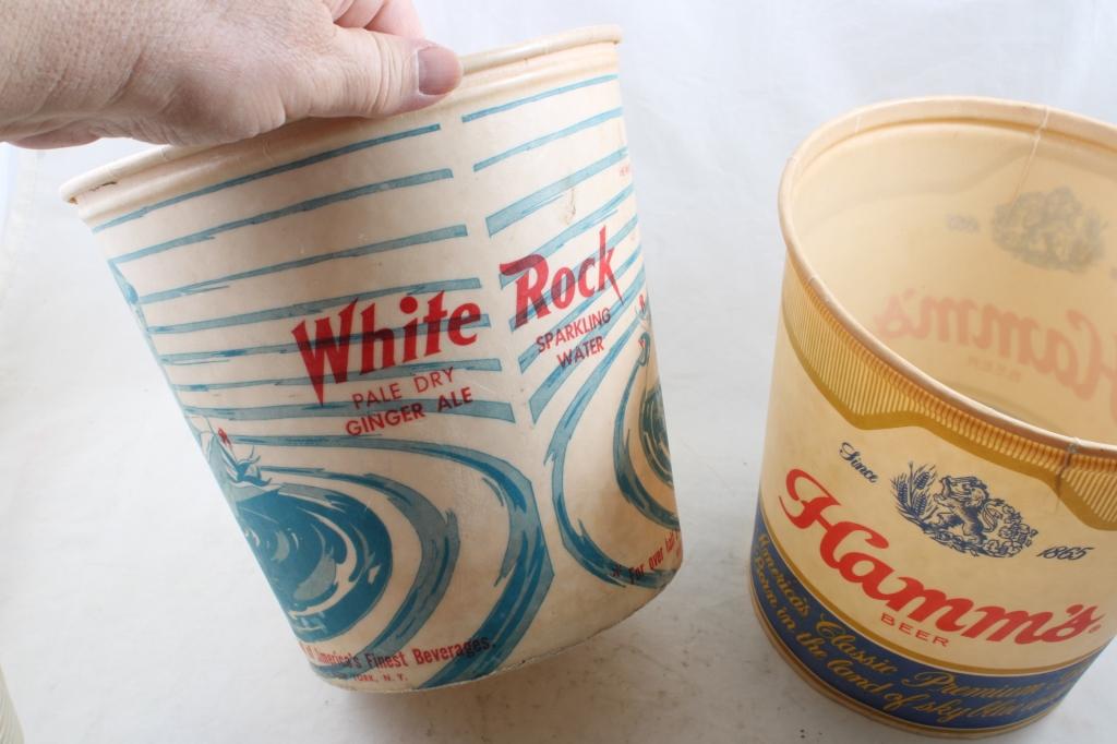 Hamms & White Rock Ice Buckets, Beer Cans, Bank