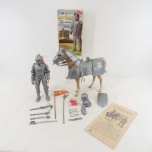 Marx Sir Stuart the Silver Knight and Horse in Box