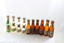 10 Glass Miniature Beer Bottles