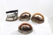 4 Antique Miniature Sad Irons