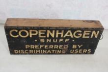 Copenhagen Snuff Metal Sign/Wood Divided Box