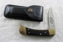 Buck Folding Knife #110 C w/Leather Sheath