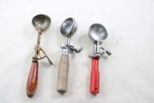 3 Vintage Ice Cream Scoops Gilchrist, & Arnold