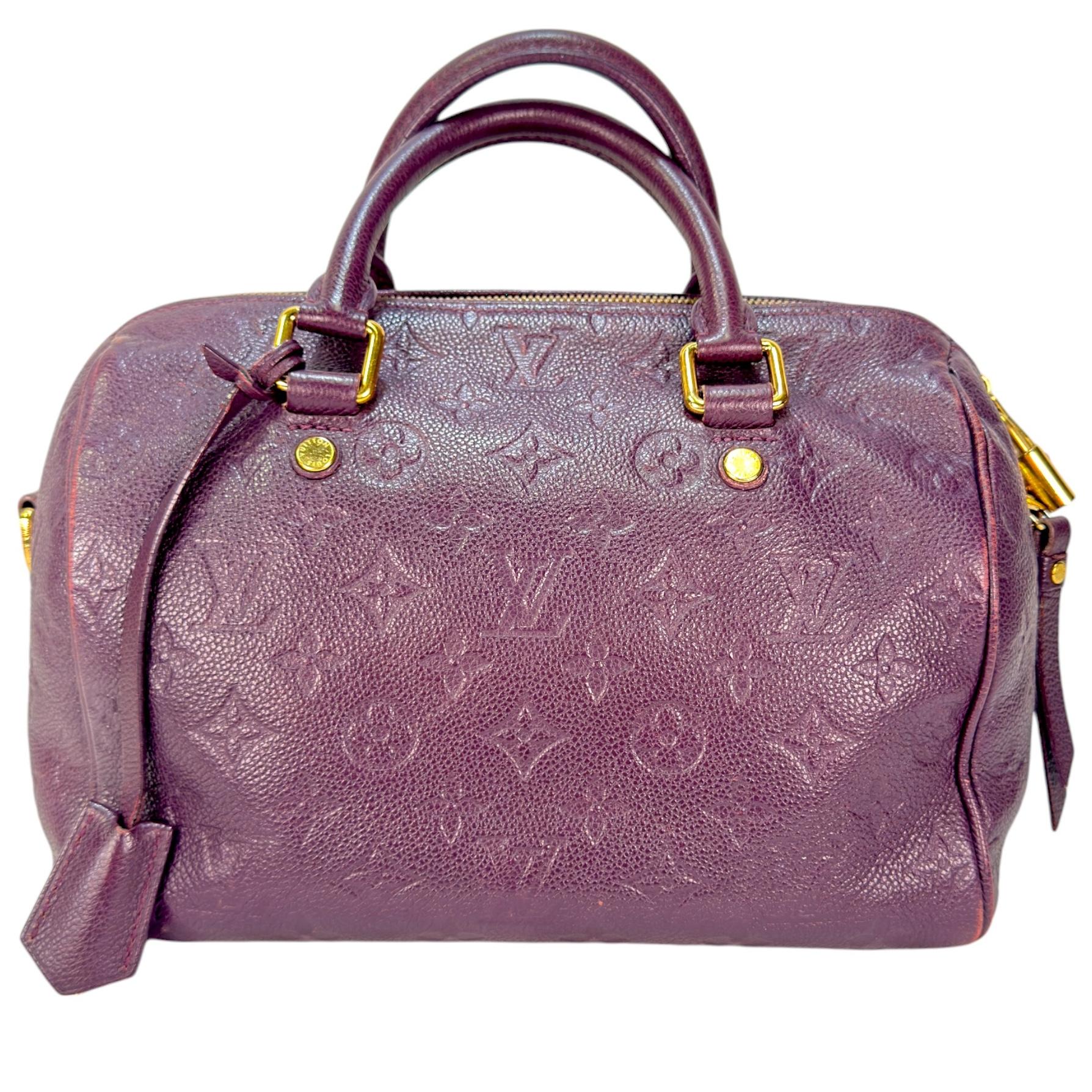 Authentic estate Louis Vuitton Empriente Speedy 25 purple leather bag