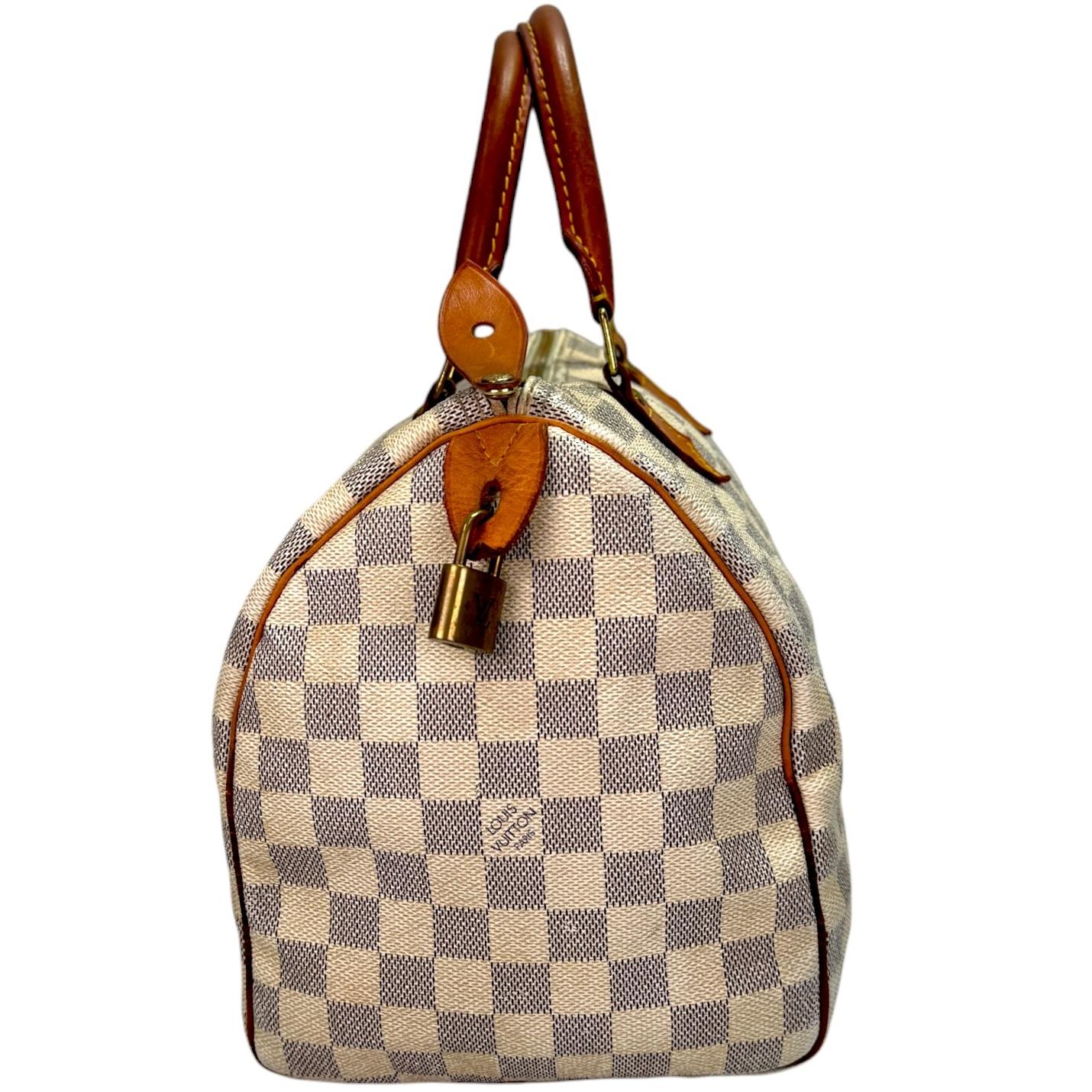 Authentic estate Louis Vuitton Speedy 30 Damier Azur bag