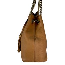 Authentic estate Gucci Camelia Pebbled Calfskin medium Soho chain shoulder bag
