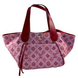 Authentic estate Louis Vuitton Caba Ipanema PM pink canvas handbag