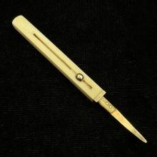 Antique retractable ivory & yellow gold-filled toothpick