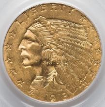 Certified 1913 U.S. $2 1/2 Indian head gold coin