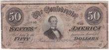 1864 Confederate States of America $50 banknote