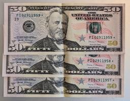 3X CONSECUTIVE SERIAL NUMBER $50.00 STAR NOTES