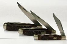 LOT OF 3 MINT CONDITION USA SCHRADE KNIVES
