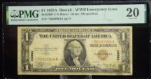 1935A $1 Hawaii WWII Emergency Star70260964A PMG20