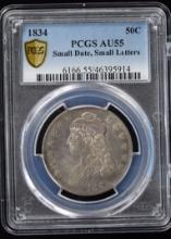 1834 Bust Half Dollar Gold S.  Sm date PCGS AU-55