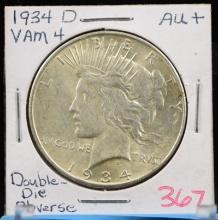 1934-D Peace Dollar DDO VAM4 AU Plus