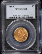 1885-S $5 Gold Liberty PCGS MS-61