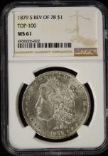 1879-S Rev 78 Morgan Dollar NGC MS-61 Top 100