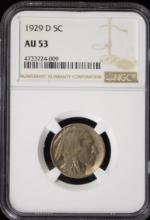 1929-D Buffalo Nickel NGC AU-53