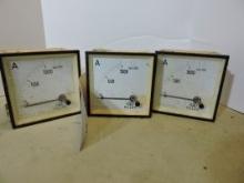 Lot of 3 - PILLER Amp Meters -- 1000/5A -- 1-2000A