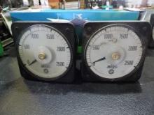 Pair of CROMPTON Instruments D-C AMPERES Meters / 0-2500A / Type: 077-11
