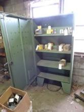 Large Metal Cabinet w/5 shelves. 1 door, 5ft 1 inch tall, 3 1/2 ft wide, 16 in deep