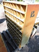 Metal Cabinet with 72 Slots and Contents, 35 1/2"x 1'x 42 1/2"
