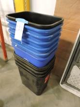Lot of 6 Trash Cans / 6 Recycle Cans