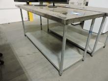 Stainless Steel 2-Level Prep Table / 72" Wide X 30" Deep X 35" Tall