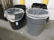 Lot of 4 Various Trash Cans