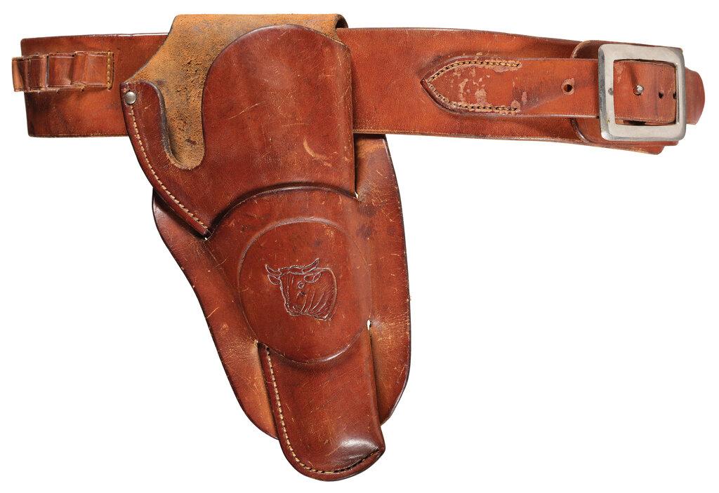 H.H. Heiser Denver, Colorado "Bull's Head" Mexican Loop Holster