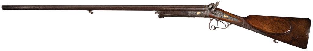 Engraved and Inlaid Friedrich Korner Double Barrel Shotgun