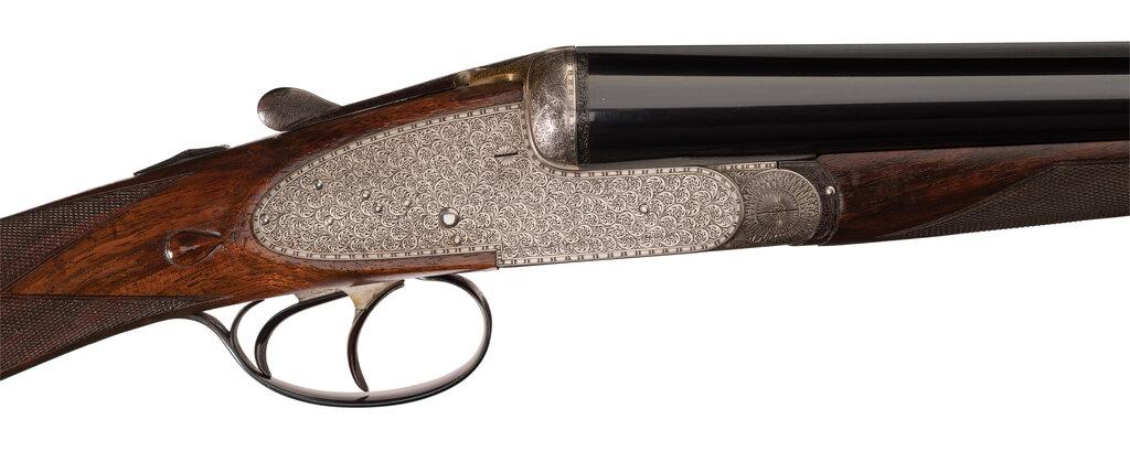 Belleri Engraved FAMARS Sidelock Double Barrel Shotgun with Case