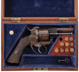 Calderwood & Son Pinfire Revolver with "G.A.C." Inscribed Case