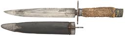 Boput of Nagpore Marked Hunting Knife with Latching Sheath