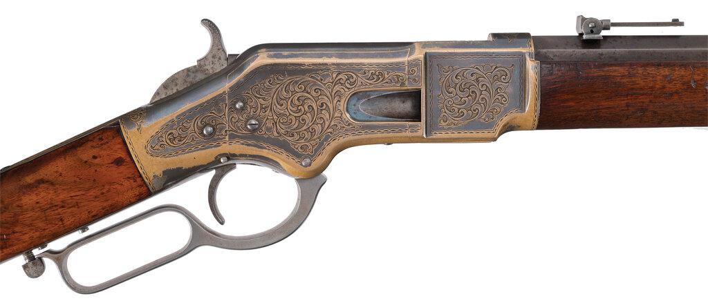 Engraved & Silver Plated Winchester Model 1866 Rifle