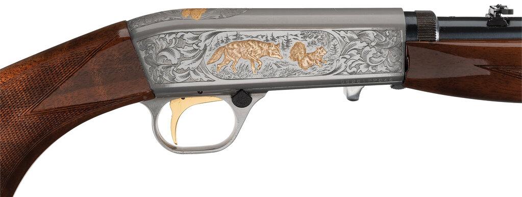 Engraved and Gold Inlaid Browning .22 Auto High Grade Rifle