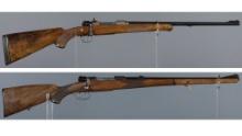 Two Engraved German Mauser Bolt Action Sporting Rifles