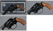 Three Smith & Wesson J-Frame Double Action Revolvers