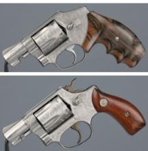 Two Engraved Smith & Wesson J Frame Double Action Revolvers