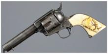 Antique Colt Frontier Six Shooter with Steer Head Grips