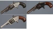 Three Antique American Spur Trigger Revolvers