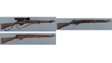 Three Canadian Long Branch No. 4 Mk. I* Bolt Action Rifles