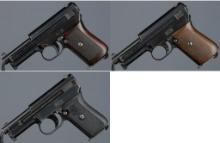 Three German Mauser Hammerless Semi-Automatic Pocket Pistols