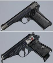 Two World War II German Military Pistols with Holsters