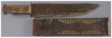 Large Confederate Style Bowie Knife with Decorated Sheath
