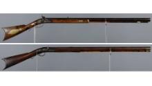 Two Antique American Muzzleloading Percussion Rifles