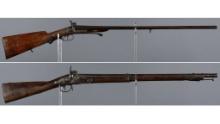 Two Antique Smoothbore Long Guns