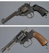 Two European Military Pattern Double Action Revolvers