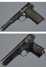 Two European Hammerless Semi-Automatic Pistols