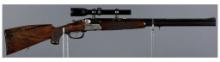Loesche Retailed German O/U Double Rifle with Zeiss Scope